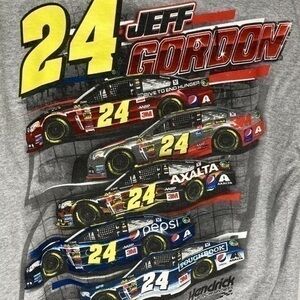 Jeff Gordon Hendrick Motorsport Nascar Tee Graphic T-Shirt Mens Medium Gray Top